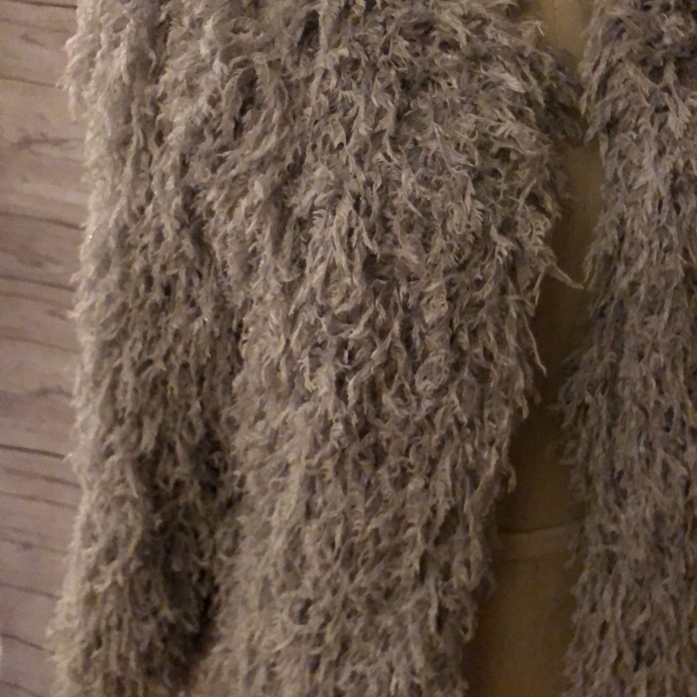 Zara shag fringe sweater jkt  w/subtle sparkle - Picture 7 of 8